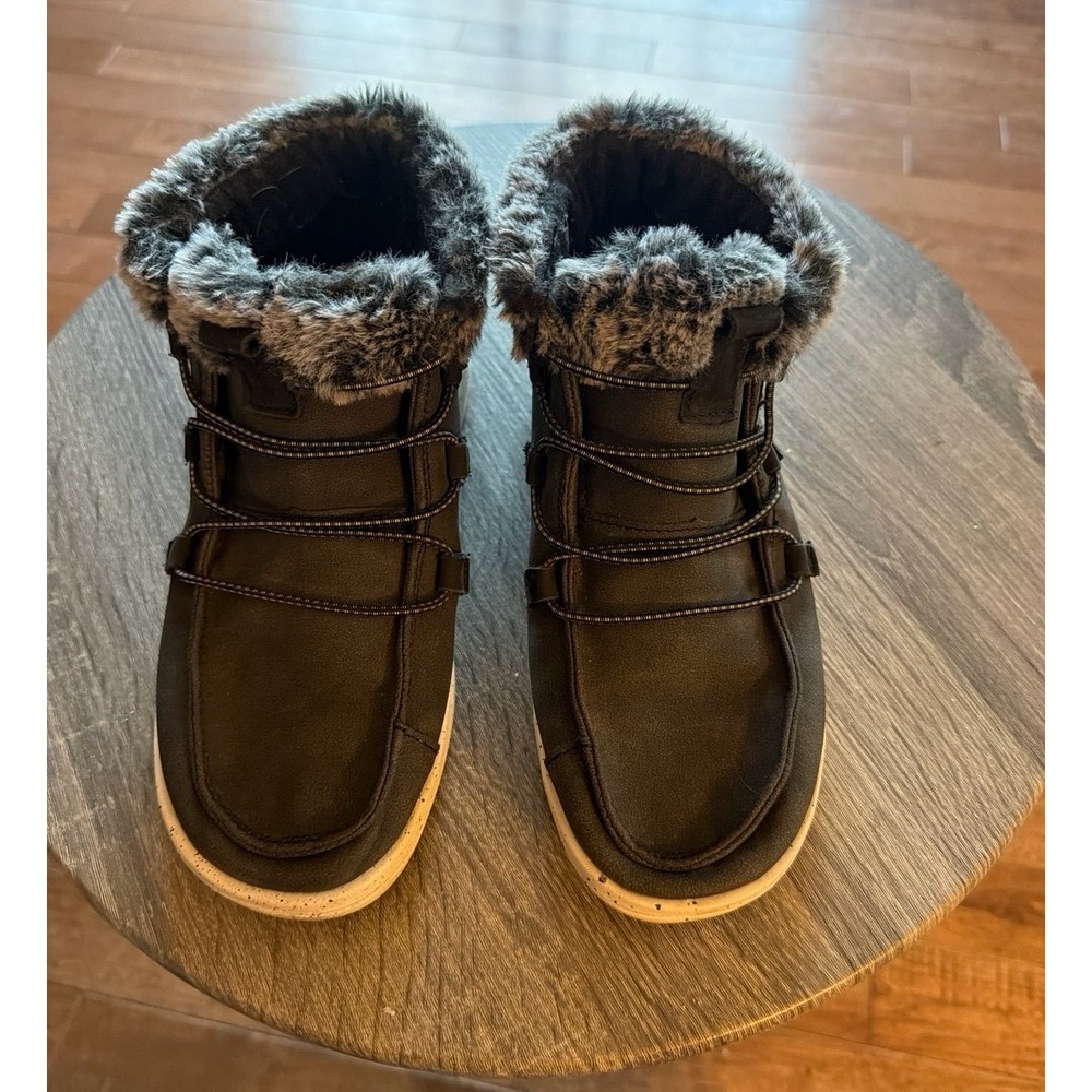 Hey Dude Eloise Recycled Leather Granite Grey Shoes Boots Womens  6